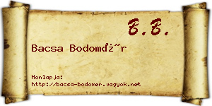 Bacsa Bodomér névjegykártya